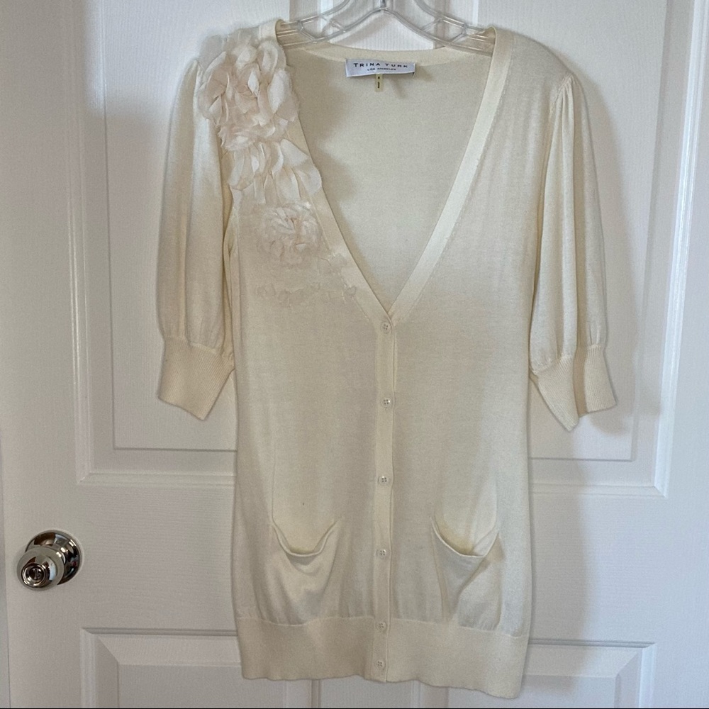 Trina Turk cream sweater size S